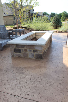 Rectangle Cultured Stone Firepit